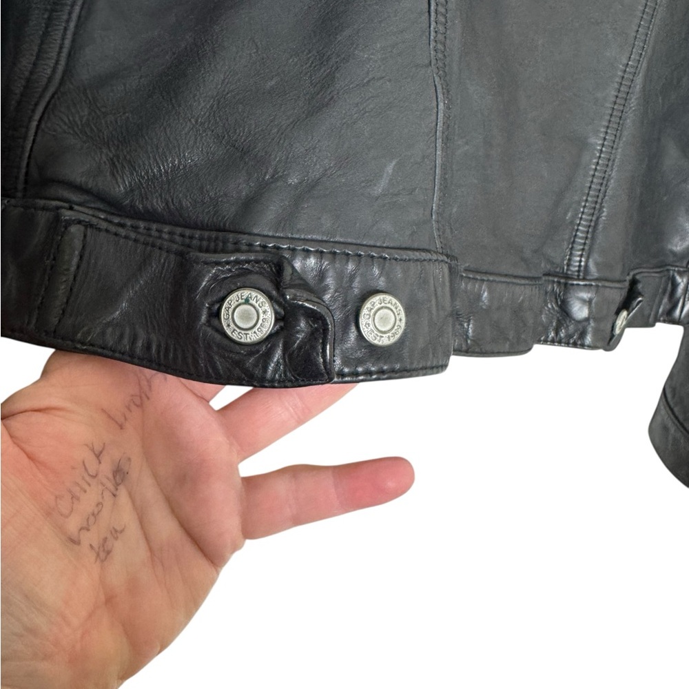 GAP Vintage Women's Black Leather Jacket, EUC, Medium - Picture 6 of 13